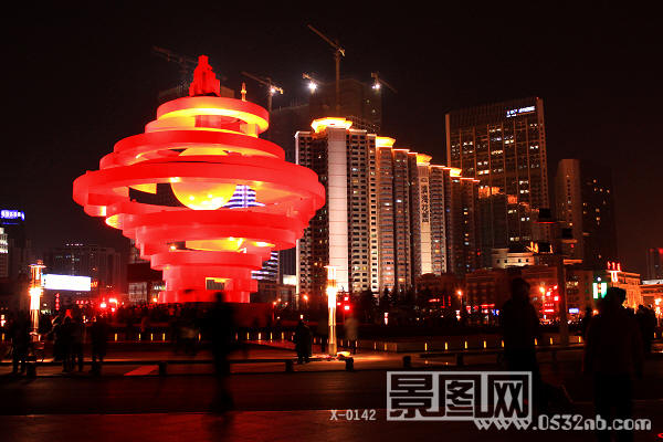 青岛五四广场元旦之夜,夜景